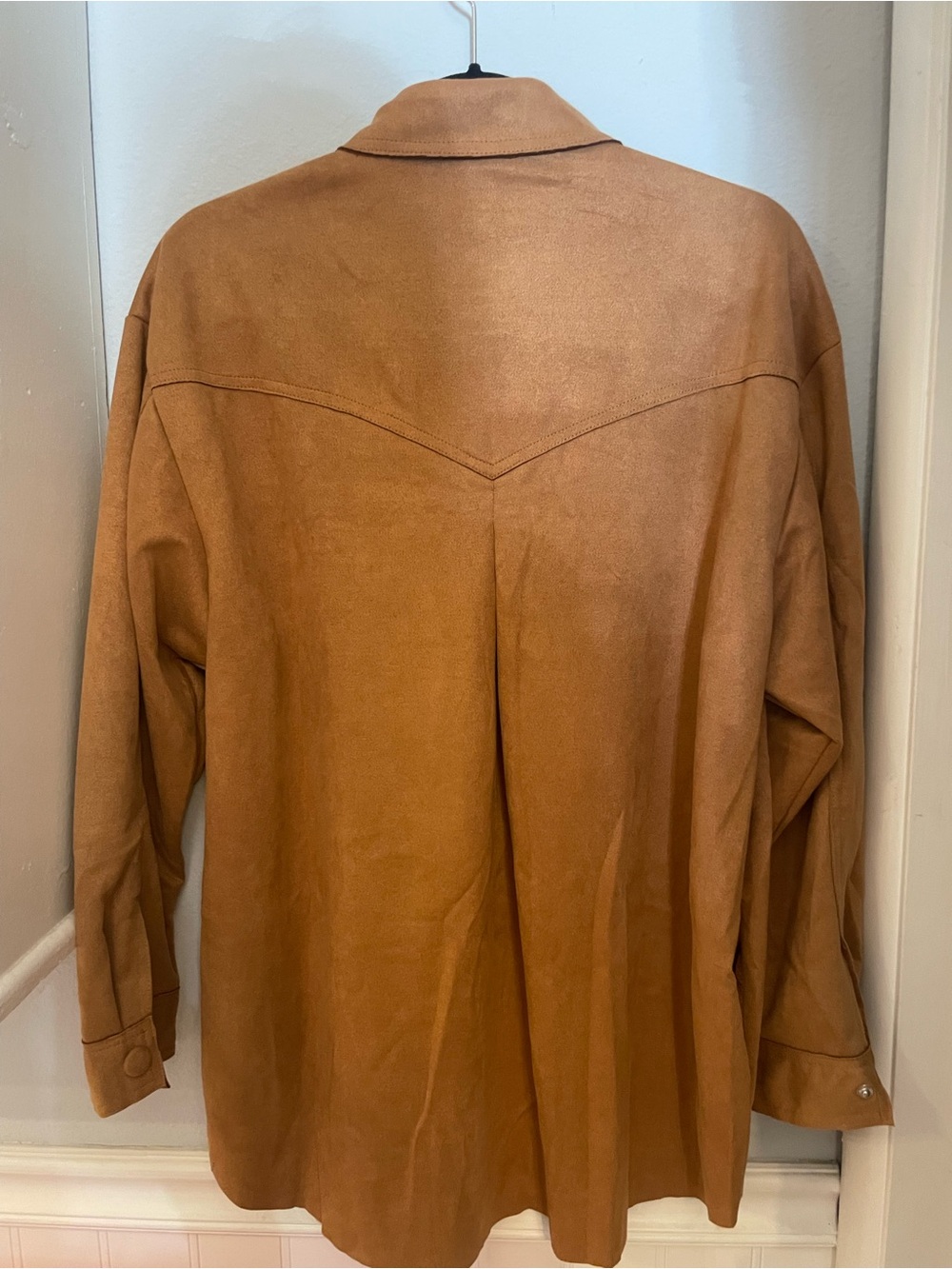 Women’s Tan Faux Suede Utility Jacket by A - Picture 2 of 5